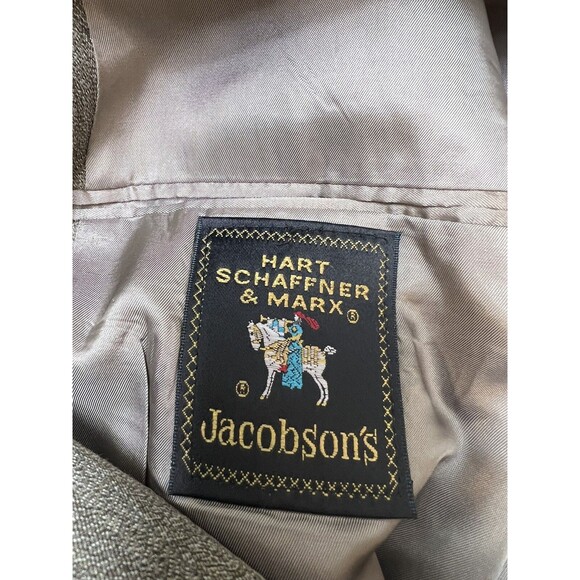 HART SCHAFFNER MARX WOOL SILK sport Coat GOLDEN BROWN Subtle Stripe 40L Vintage - Picture 5 of 8